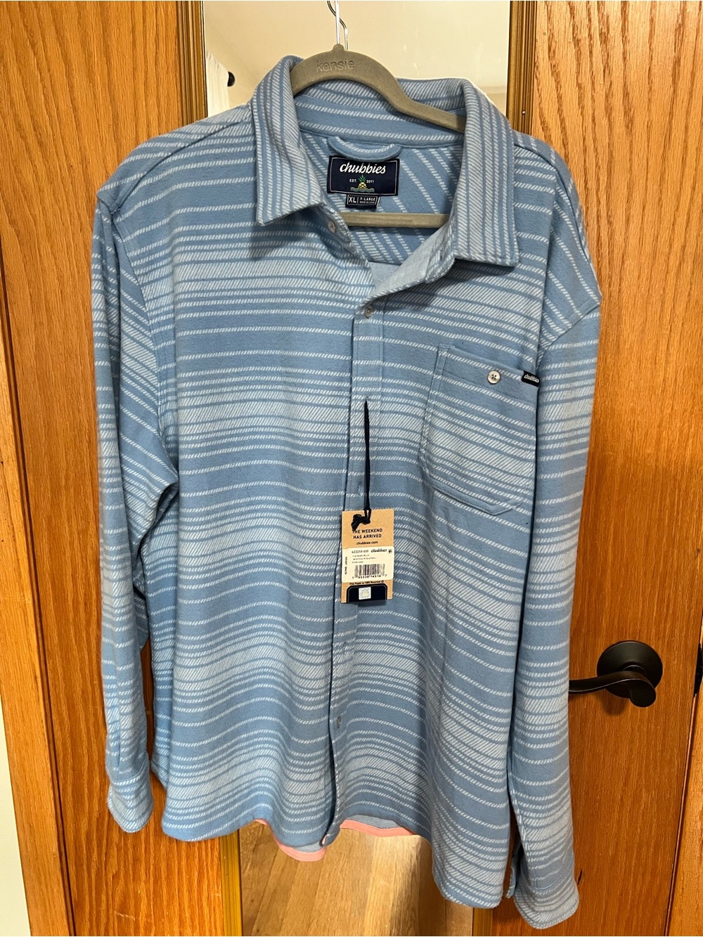 chubbies Light Blue & White Striped Button-Up Shirt